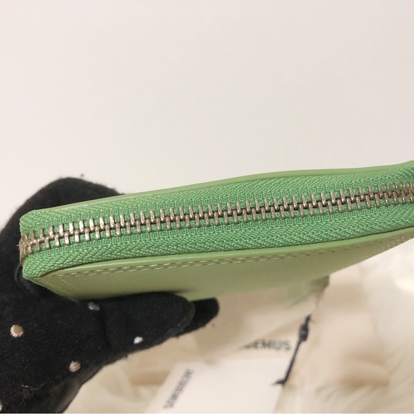🌸New Authentic Jacquemus Green Leather Le Le Carre Rond Wallet - Picture 7 of 14